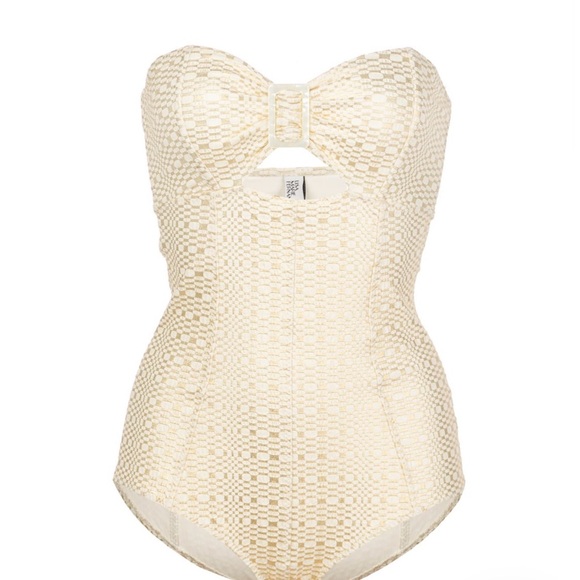 NWOT Lisa Marie Fernandez Buckle Bandeau Maillot swimsuit - Picture 7 of 13